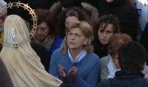 Mirjana durante su aparición el 2 de marzo